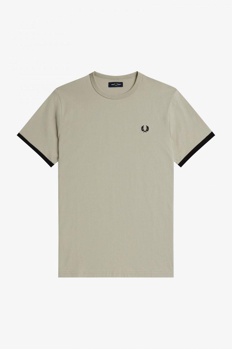 White Fred Perry Ringer Men's T Shirts | PH 1746SGLO